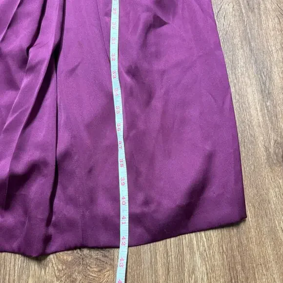 Ayres E. Eysen Vintage Purple Satin Wrap Front Dress VTG Size 6 Long Sleeve MOD - Picture 11 of 11
